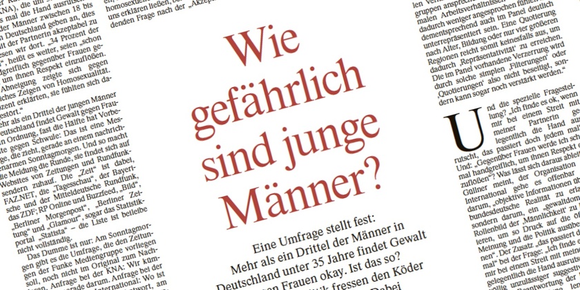 Stellungnahme zur Befragung "Spannungsfeld M&auml;nnlichkeit" von Plan International